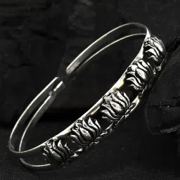 Priyaasi Oxidized Silver-Plated with floral pattern Cuff image 1