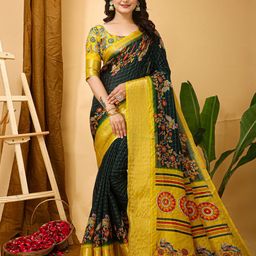 HI FI NX Kalamkari Zari Silk Cotton Banarasi Saree-picture-28