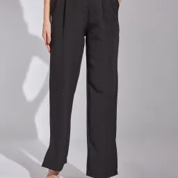 Latin Quarters Black Polyester Regular Fit Trousers image 1