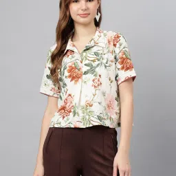 Latin Quarters Brown Polyester Regular Fit Top image 1
