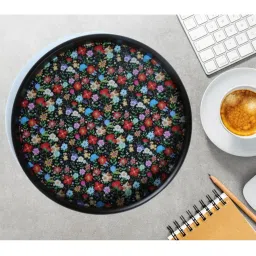 Crayton Floral Round MDF Serving Tray - Set of 1 image 1