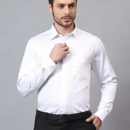 Cantabil White Cotton Regular Fit Shirt-picture-15