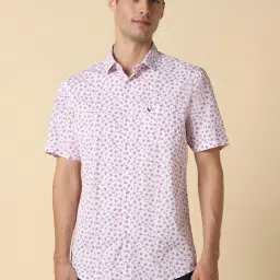 Allen Solly Pink Cotton Slim Fit Printed Shirt image 1