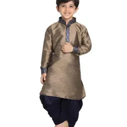 VASTRAMAY Kids Navy & Gold Embellished Kurta Set image 3