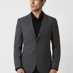 Van Heusen Grey Slim Fit Checks Blazer image 1