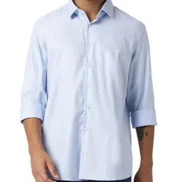 Calvin Klein Jeans Vista Blue Self Slim Fit Shirt-picture-13