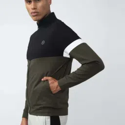 Van Heusen Flex Green Regular Fit Colour Block Jacket image 3