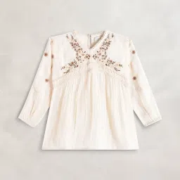 Cherry Crumble by Nitt Hyman Kids White Embroidered Top image 1