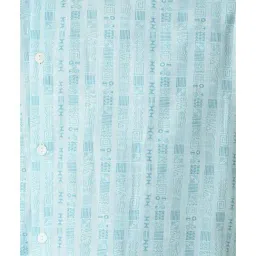 TABARD Kids Blue & White Printed Full Sleeves Kurta with Churidar image 5