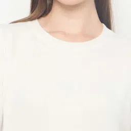 Madame White Cotton Regular Fit Sweater image 5