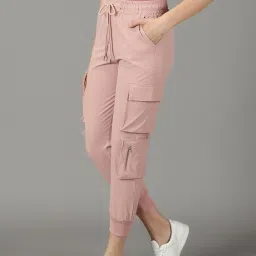 showoffff SHOWOFF Pink Polyester Mid Rise Joggers image 3
