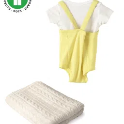 Greendigo Kids Yellow & White Printed T-Shirt, Dunagree with Blanket image 2