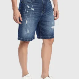 Bene Kleed Men Baggy Fit Distressed Denim Shorts image 3