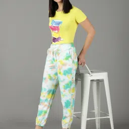 showoffff SHOWOFF Multicolor Cotton Tie & Dye Mid Rise Joggers image 4