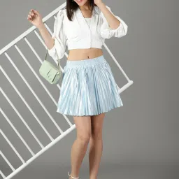 showoffff SHOWOFF Light Blue Mini Skirt image 4