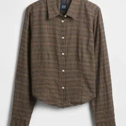 GAP Brown Cotton Checked Shirt-picture-33