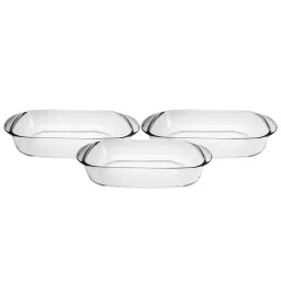 Duralex 'Ovenchef' Transparent Glass Rectangular Roaster - Set of 3 image 5