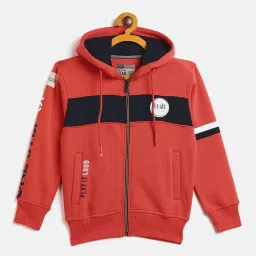 Duke Kids Orange Printed Full Sleeves Sweatshirt image 1