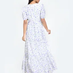 Zink London White Floral Print Maxi Dress image 2