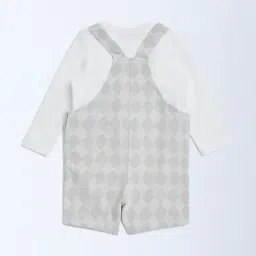 HOP Baby by Westside Beige Printed Cotton Dungaree and T-Shirt Set image 3