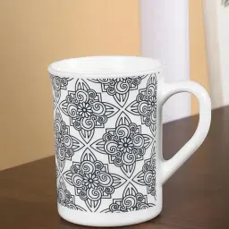 Borosil Kuba White Glass Mug 350ml - Set of 2 image 5