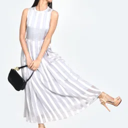 Zink London Grey Striped Maxi Dress image 4