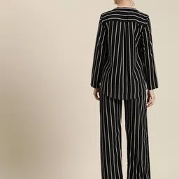 Qurvii Monochrome Striped Crepe Co-Ords image 5