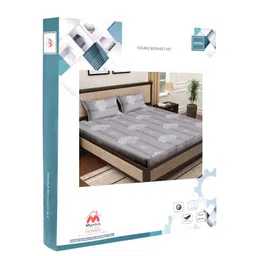 myntra elegant homes Myntra Elegant HomesMulticolor Floral 400 TC Pure Cotton Fitted Double Bedsheet Set image 4