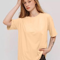 Leotude Women Solid Round Neck Oversized T-shirt-picture-25