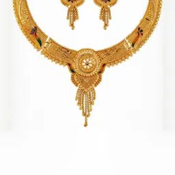 Bhanu diam Women Metal Pack Of 1 Gold-Plated Jewellery Set Of Necklace & Earrings-picture-42