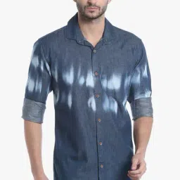Campus Sutra Ink Blue Full Sleeves Shirt-image-22