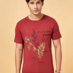 Urban Ranger by Pantaloons Rust Cotton Slim Fit Printed T-Shirt-picture-45