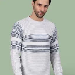 Jinfo Women Striped Woollen Pullover-image-16