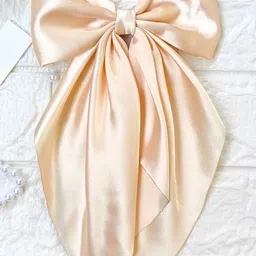 DIVASTRI Women Beige Satin Ribbon Hair Bow Clip-image-93