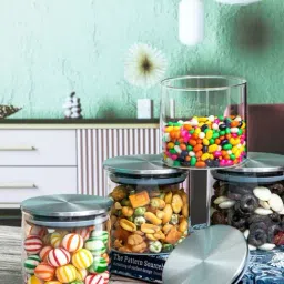 Goodhomes Transparent Glass Storage Jar - Set of 4-image-30