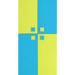 Adona Flora 2 Door Premium MDF Wardrobe With Floral Handles - Lime Green Blue-image-18