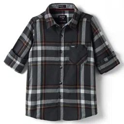 Noddy Full Sleeves Checked Shirt - Grey-picture-26