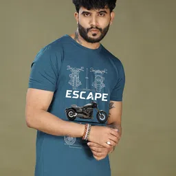 INKMAN Men Printed Bio Finish Applique T-shirt-image-6