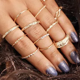 TheVineGirl Pack of 12 Chain Designs Ring Set image 1
