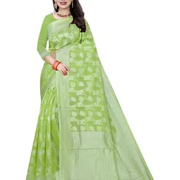 Florence Woven Design Zari Pure Cotton Banarasi Saree-picture-27