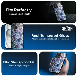 QRIOH Floral Printed iPhone 15 Pro Back Case Mobile Accessories image 5