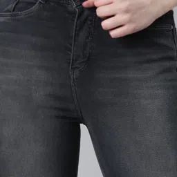 showoffff SHOWOFF Black Denim Straight Fit Mid Rise Jeans image 5