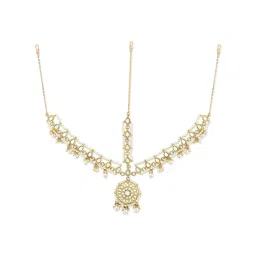 Zaveri Pearls Gold Tone Kundan Bridal MathaPatti Style Maangtikka-ZPFK13118 image 5
