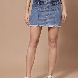 KASSUALLY Blue Mini Skirt image 1