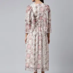 showoffff SHOWOFF Off White Printed Midi Dress image 5