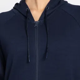 adidas Blue Cotton Striped Sports Jacket image 5