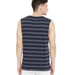 Hypernation Blue & Grey Stripes Cotton T-Shirt image 3