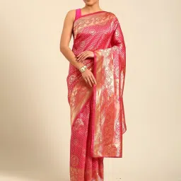 Mohey Rani Art Silk Zari Saree With Unstitched Blouse image 1