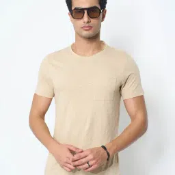 7 Alt By Pantaloons Beige Slim Fit Printed T-Shirt image 4