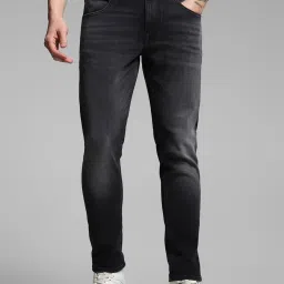 Jack & Jones Black Cotton Slim Fit Jeans image 1
